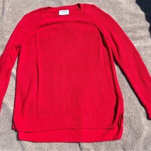 Old Navy Red Crew Neck Sweater Ribbed Knit